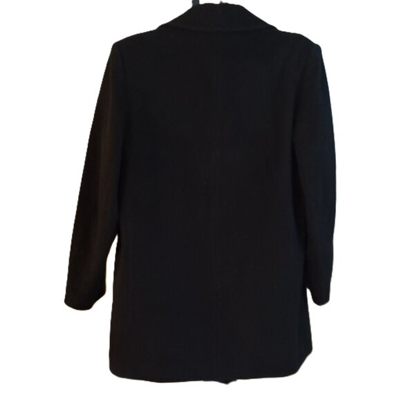 Talbots 100% Wool Black Double-Breasted Peacoat Women’s Size 10 Classic Coat - Picture 3 of 16